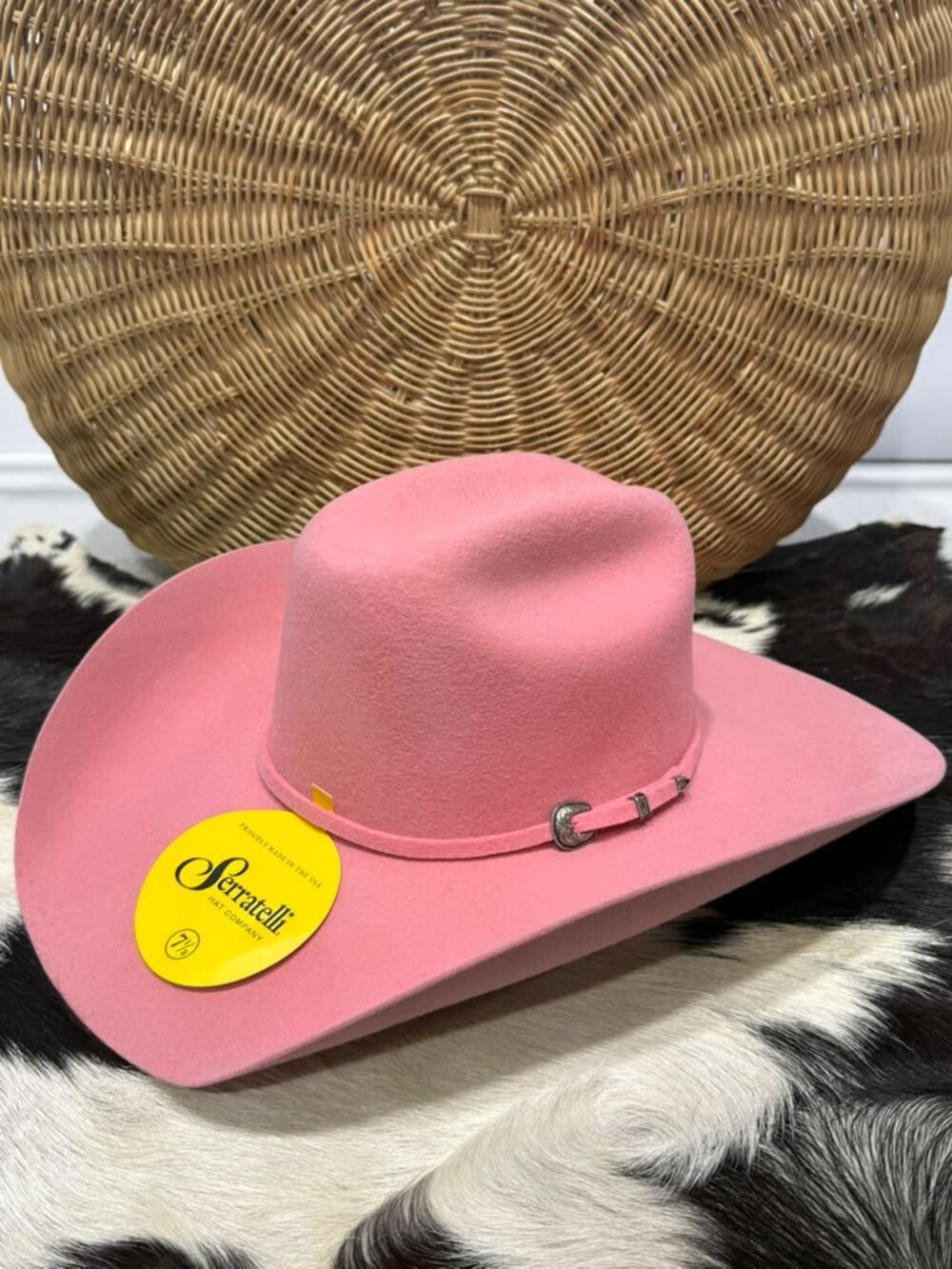 Serratelli Pink Wool Cowboy Hat 7 1/8